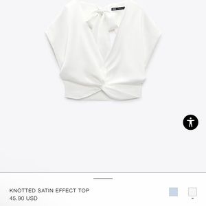 Zara KNOTTED SATIN EFFECT TOP